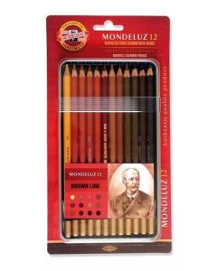LAPIS DE COR AQUARELAVEL MONDELUZ COM 12 TONS DE MARRONS - 3722C012.